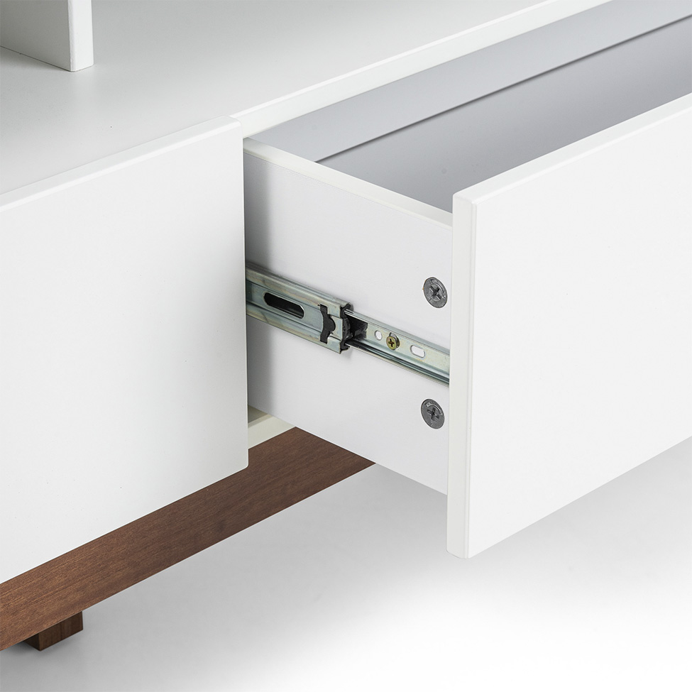Rack Fresh 2 Gavetas Branco e Imbuia