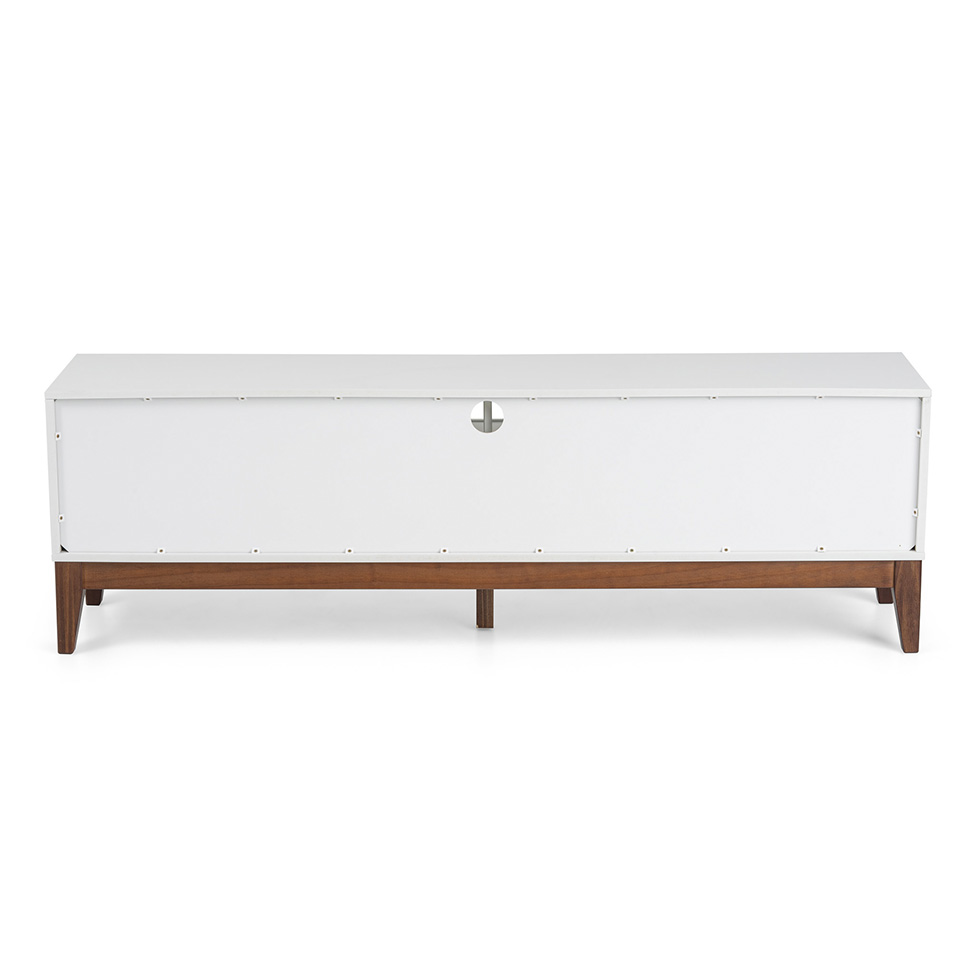 Rack Fresh 2 Gavetas Branco e Imbuia