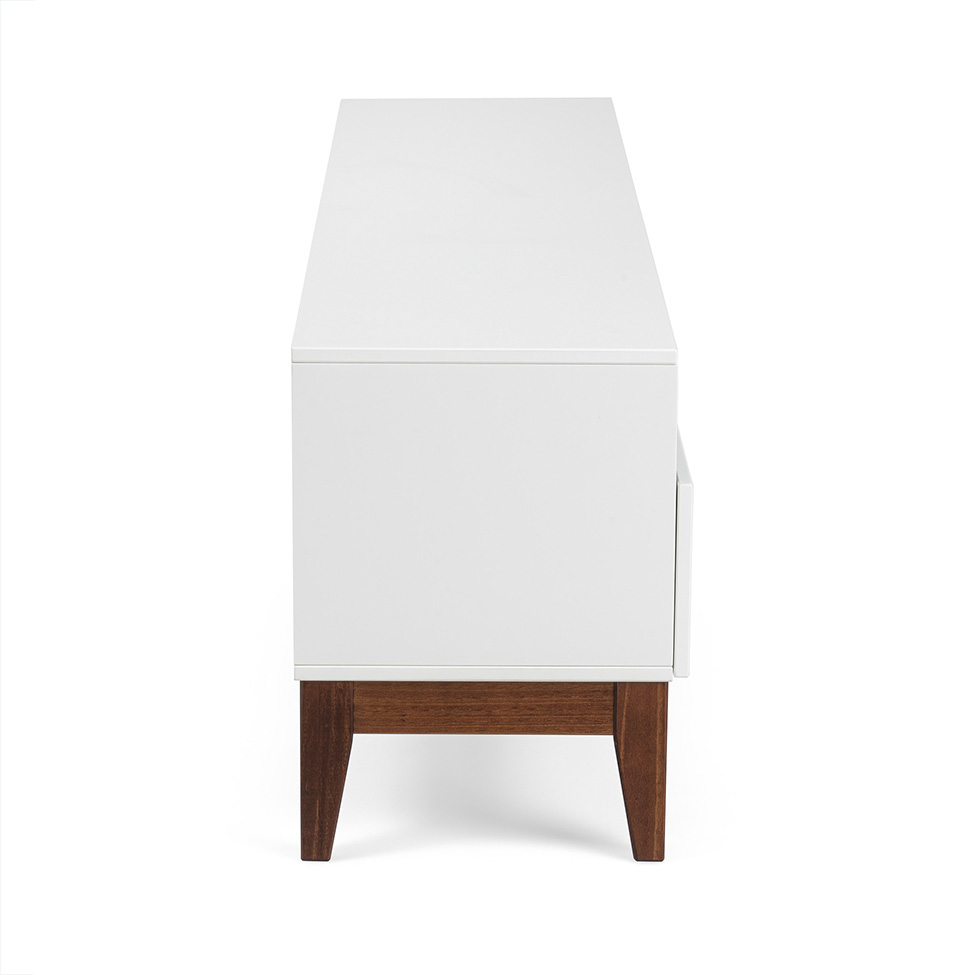 Rack Fresh 2 Gavetas Branco e Imbuia