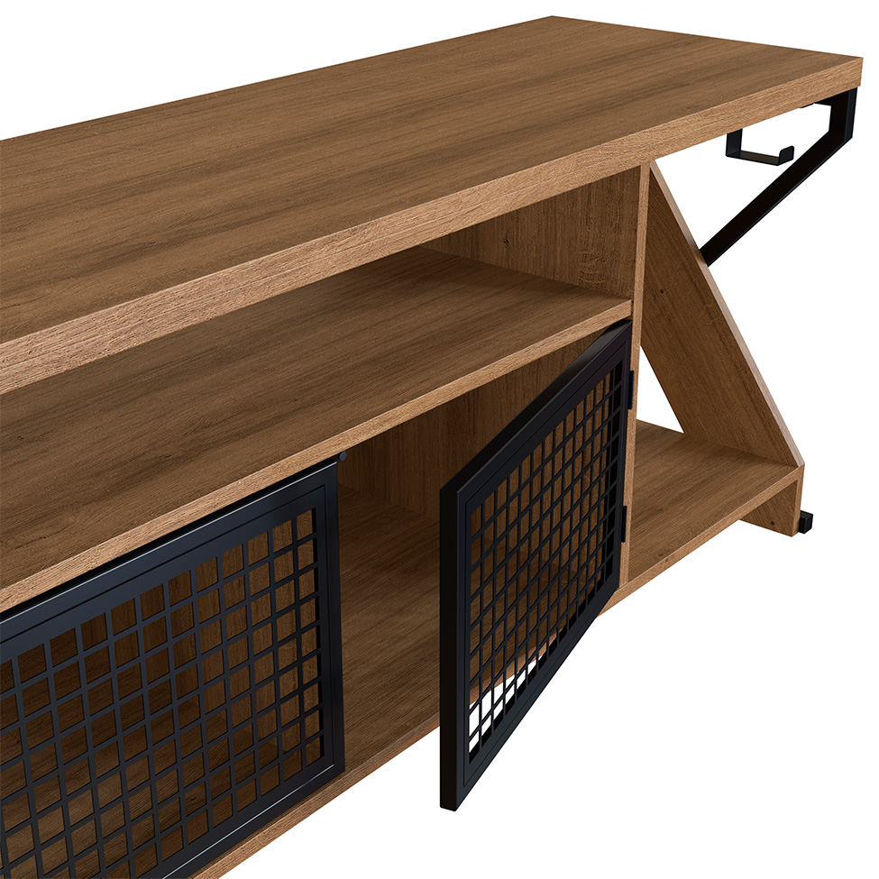 Rack Gamer para TV até 60 Polegadas Linus com LED 2 PT Mel e Preto