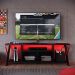 Rack Gamer para TV até 60 Polegadas Linus com LED 2 PT Preto e Vermelho