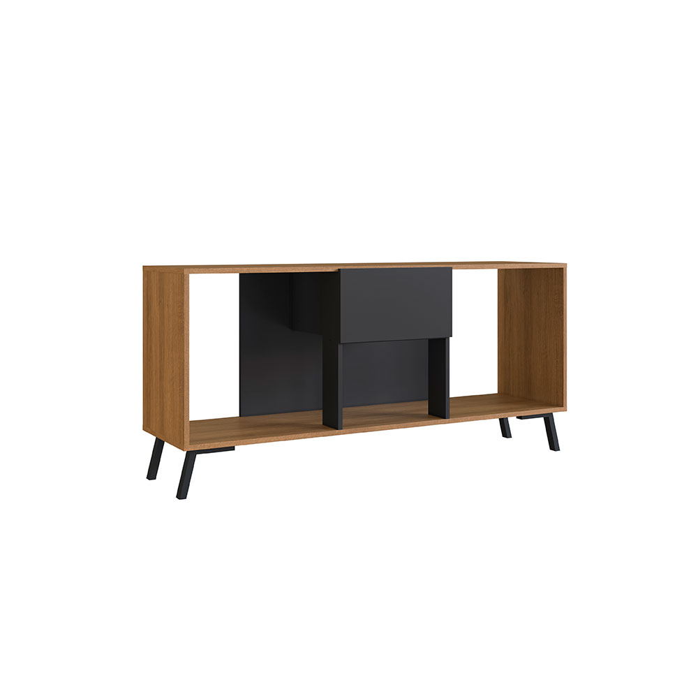 Rack Gregor Mel e Preto 136 cm