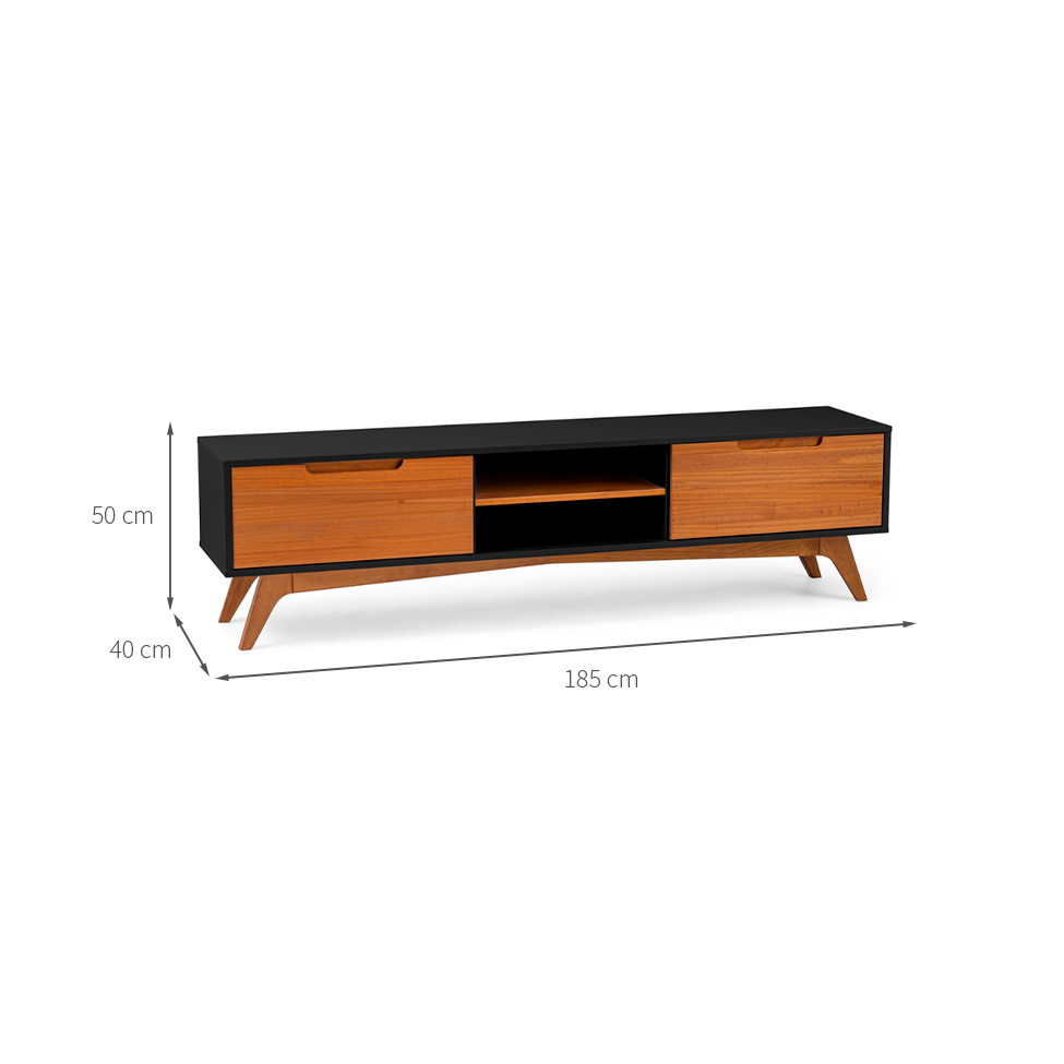 Rack Happy Preto e Marrom 185 cm