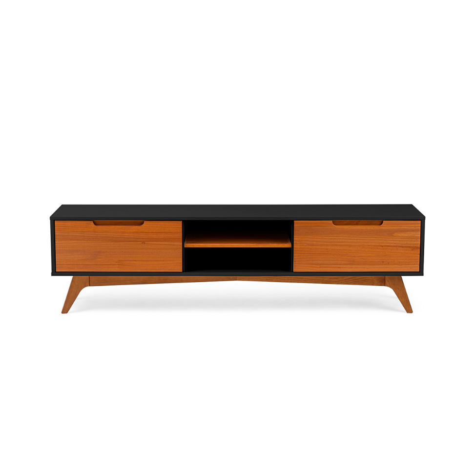 Rack Happy Preto e Marrom 185 cm