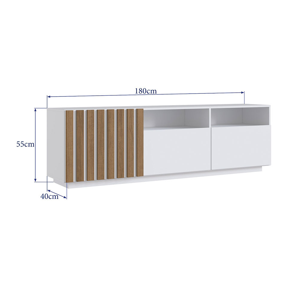 Rack Harry Branco e Mel 180 cm