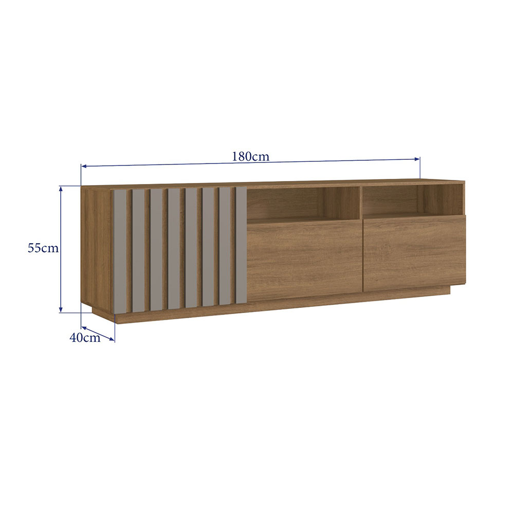 Rack Harry Mel e Fumê 180 cm