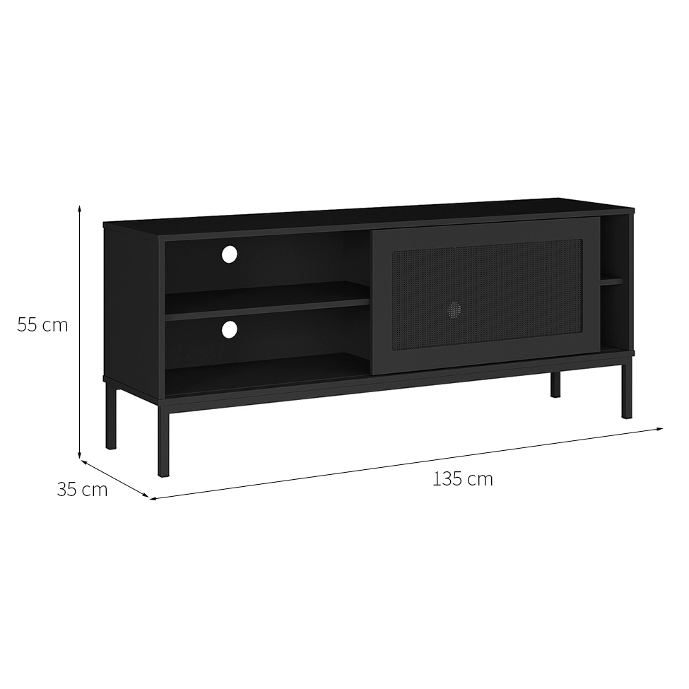 Rack Industrial Buriti 1 PT Preto 135 cm