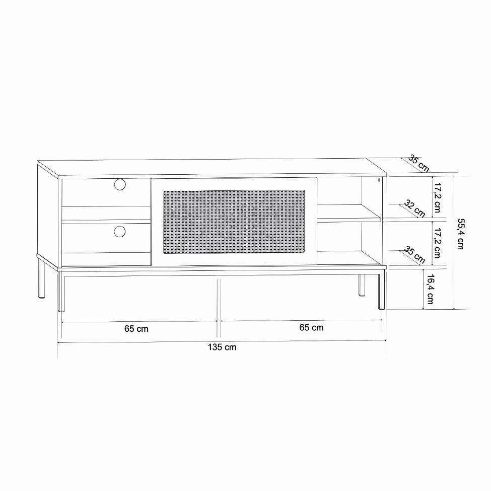 Rack Industrial Buriti 1 PT Preto 135 cm