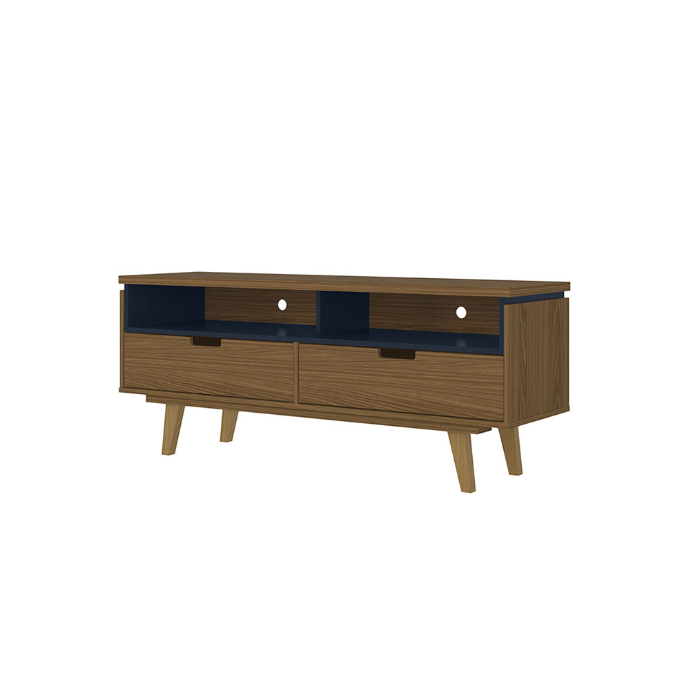 Rack Levis Freijó e Azul Marinho 136 cm