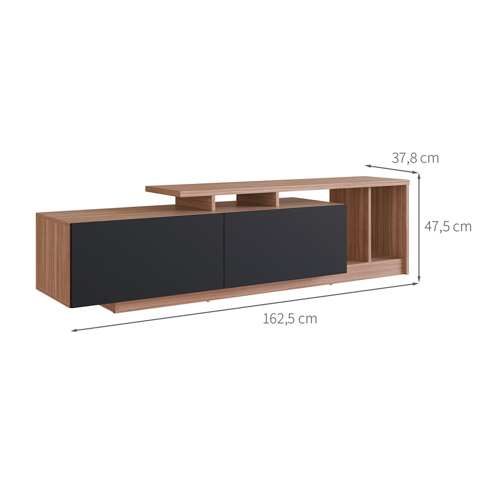 Rack Linea 2 PT Montana e Preto 162 cm