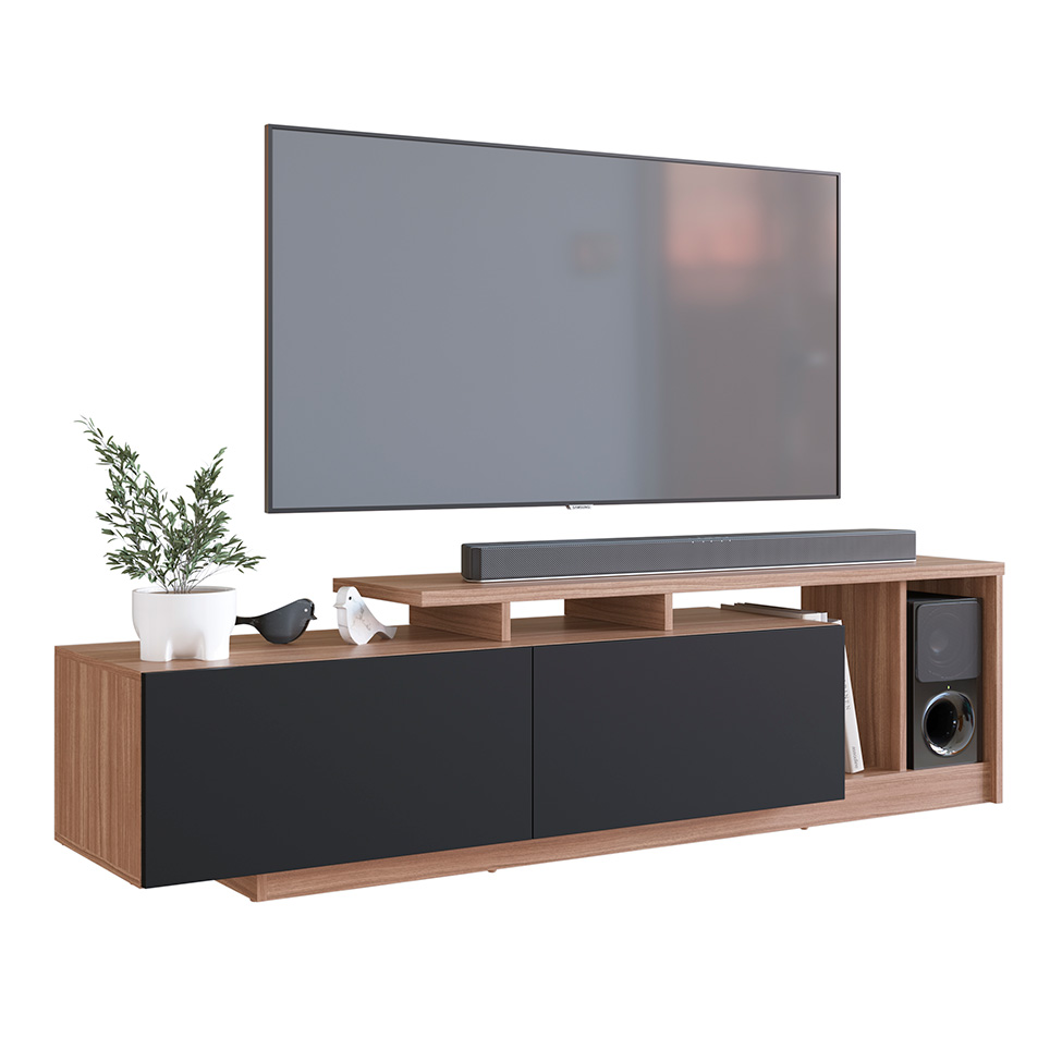 Rack Linea 2 PT Montana e Preto 162 cm