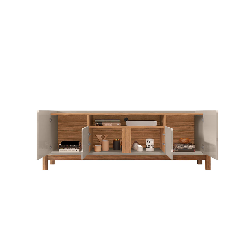 Rack Lizz 4 PT Off White e Cedro 190 cm
