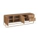 Rack Luna 2 Portas 2 Gavetas Hanover e Dourado
