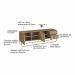 Rack Luna 2 Portas 2 Gavetas Hanover e Dourado