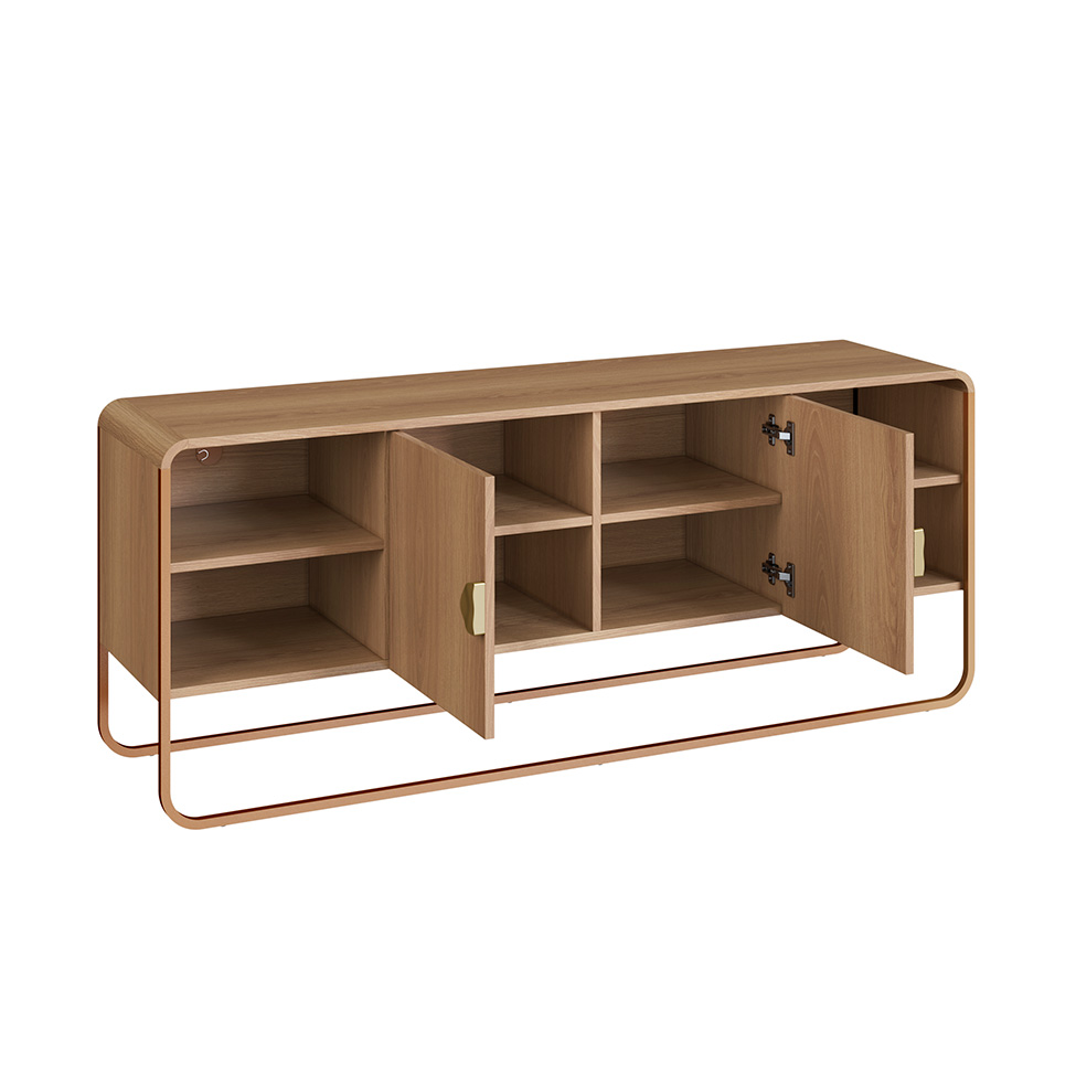Rack Luna 2 Portas Hanover e Dourado