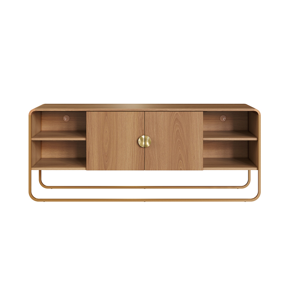 Rack Luna 2 Portas Hanover e Dourado