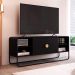 Rack Luna 2 Portas Preto e Dourado
