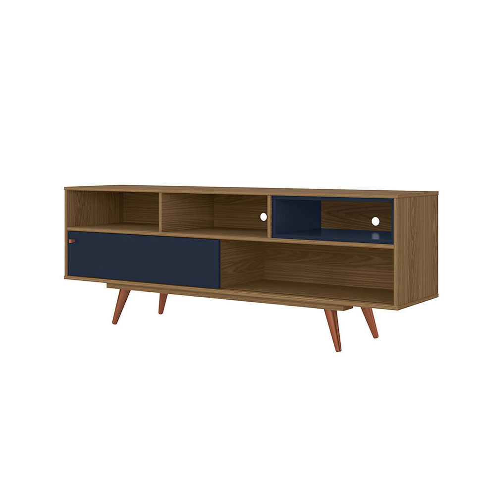 Rack Lyon Freijó e Azul Marinho 162 cm