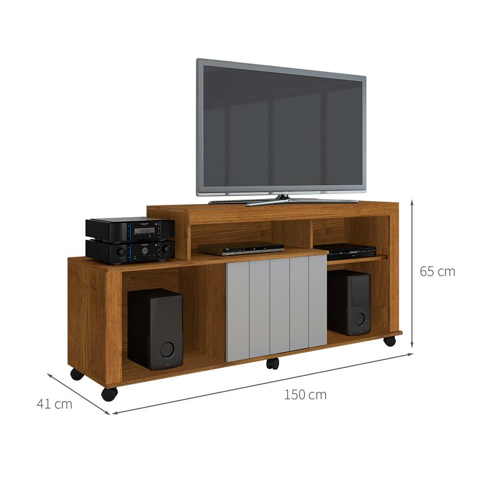 Rack Ouro 1 PT Cinamomo e Off White 150 cm