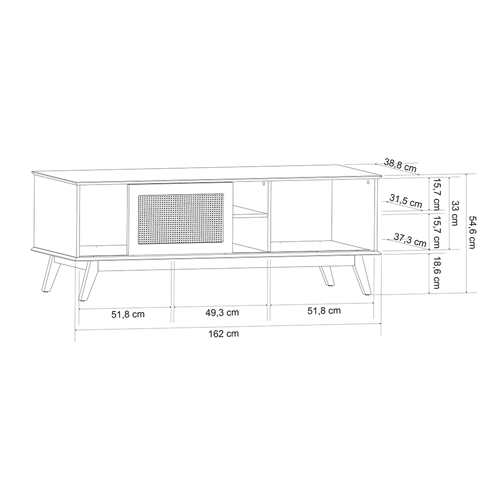 Rack Panamá 1 PT Off White 162 cm