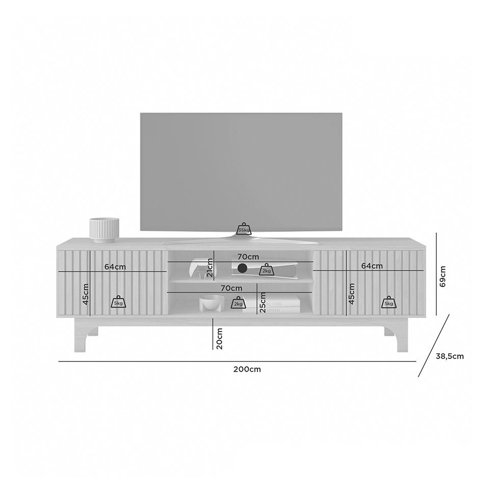 Rack Para TV até 70 Polegadas Trunfo 2 PT Cinamomo