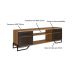 Rack Paricel 2 PT Mel e Preto 183 cm