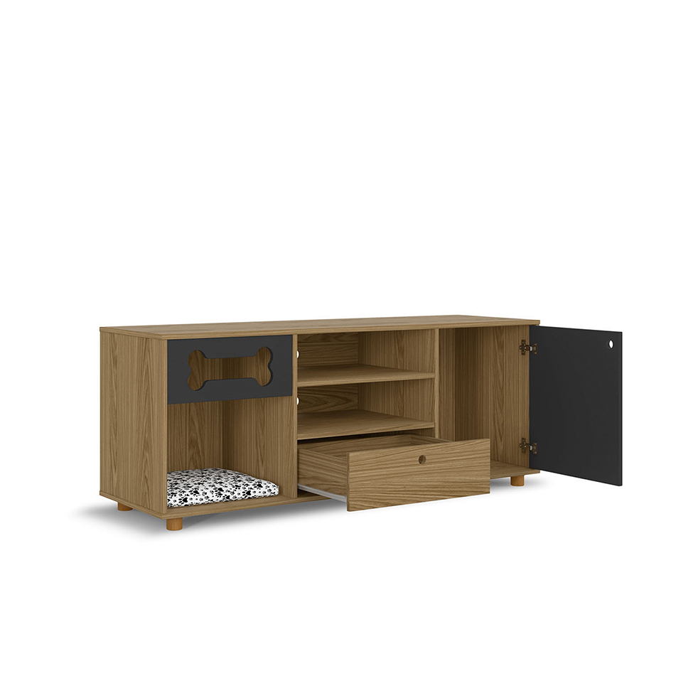 Rack Pet Roxy Mel e Preto 140 cm