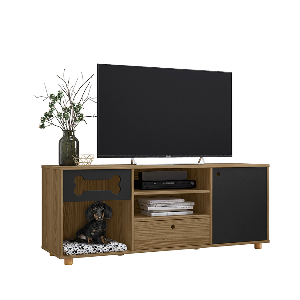 Rack Pet Roxy Mel e Preto 140 cm