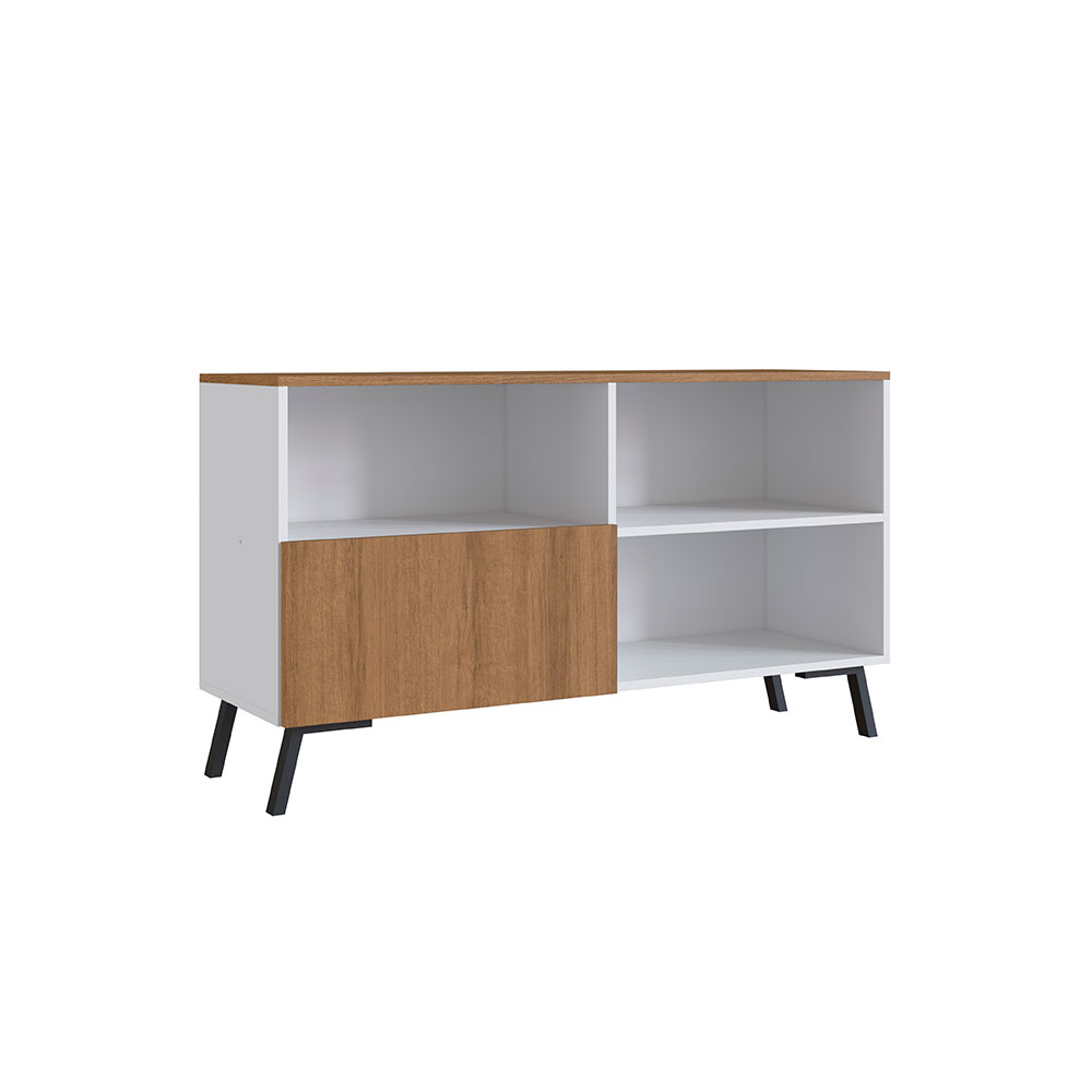 Rack Ramsey Branco e Mel 118 cm