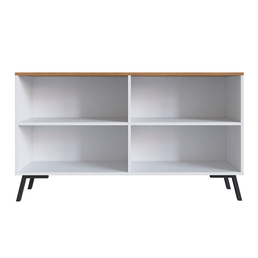 Rack Ramsey Branco e Mel 118 cm