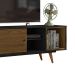 Rack Retrô Goslar Preto e Carvalho 162 cm