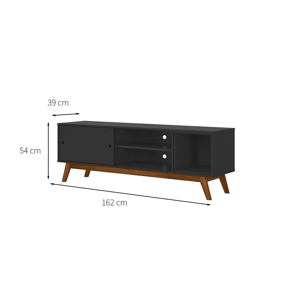 Rack Retrô Malibu Preto 162 cm
