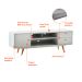 Rack Retrô Rostock Branco 160 cm