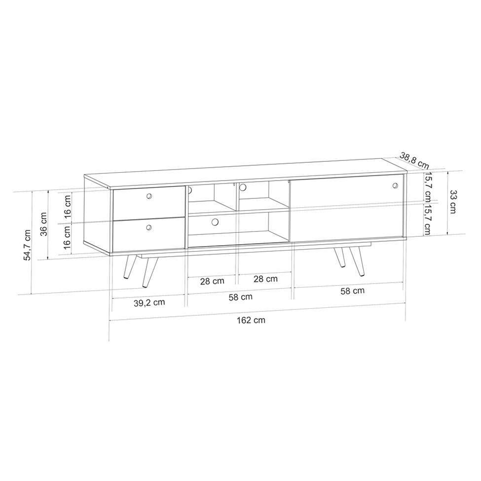 Rack Retrô Weimar Branco 162 cm