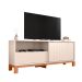 Rack Ripado para TV até 55 Polegadas Mondrian 1 Porta 1 Gaveta Off White e Freijó