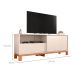 Rack Ripado para TV até 55 Polegadas Mondrian 1 Porta 1 Gaveta Off White e Freijó