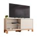 Rack Ripado para TV até 65 Polegadas Mondrian 1 Porta Off White e Freijó