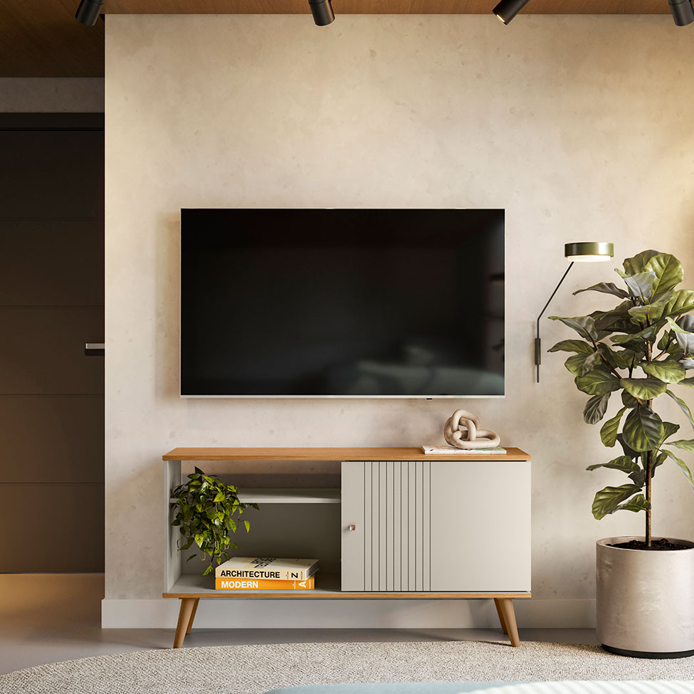 Rack Rubi 1 PT Nature e Off White 120 cm