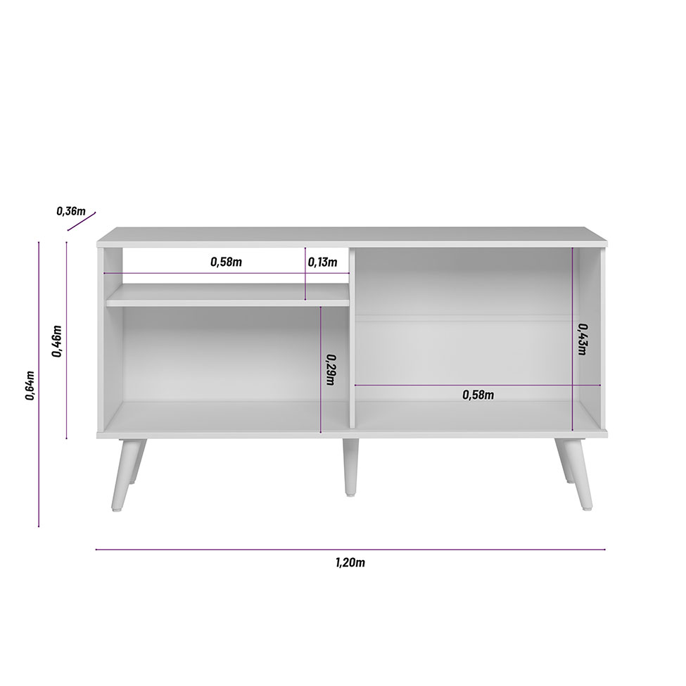 Rack Rubi 1 PT Nature e Off White 120 cm