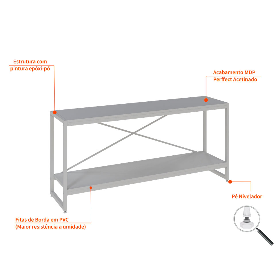 Rack Studio Branco 120 cm