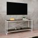 Rack Studio Carvalho Dark e Branco 120 cm