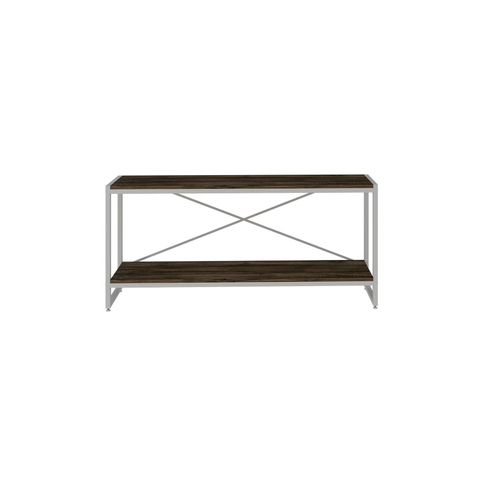 Rack Studio Carvalho Dark e Branco 120 cm