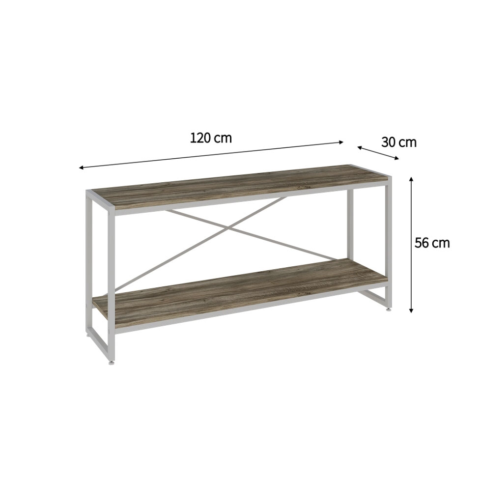 Rack Studio Carvalho e Branco 120 cm