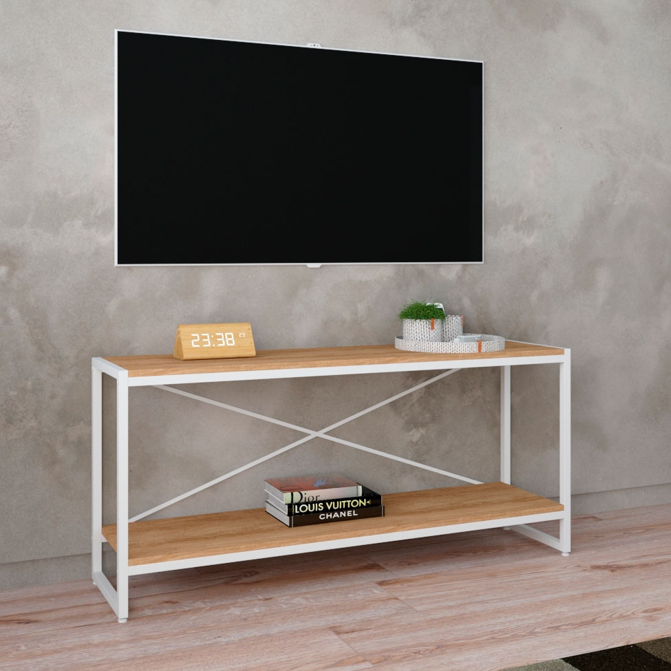 Rack Studio Mel e Branco 120 cm