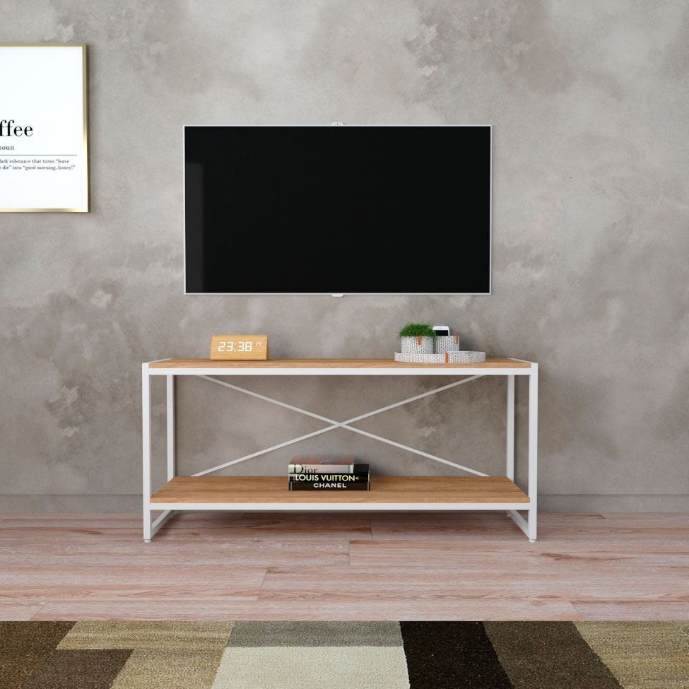 Rack Studio Mel e Branco 120 cm