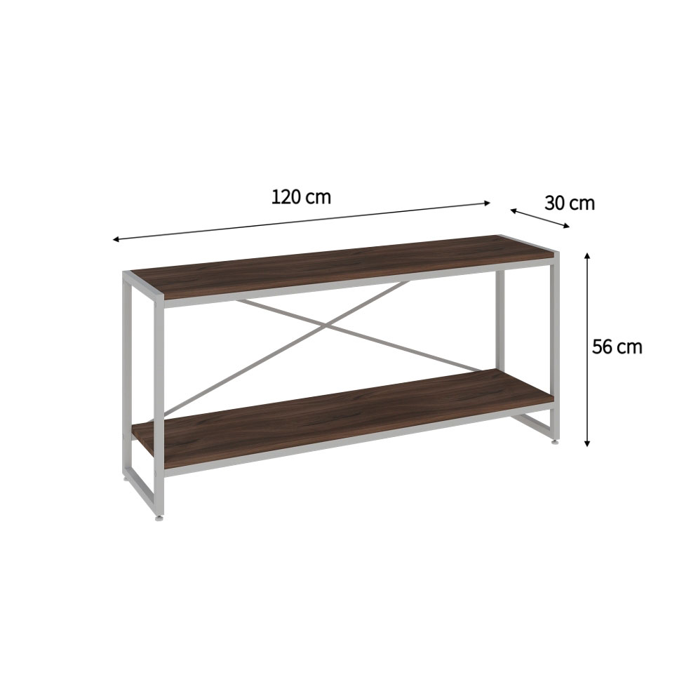 Rack Studio Nogal e Branco 120 cm