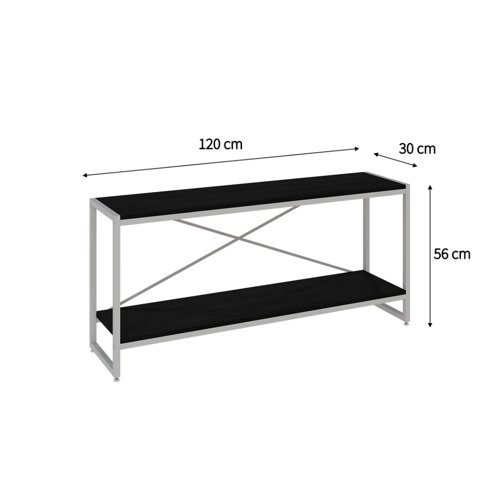 Rack Studio Preto e Branco 120 cm