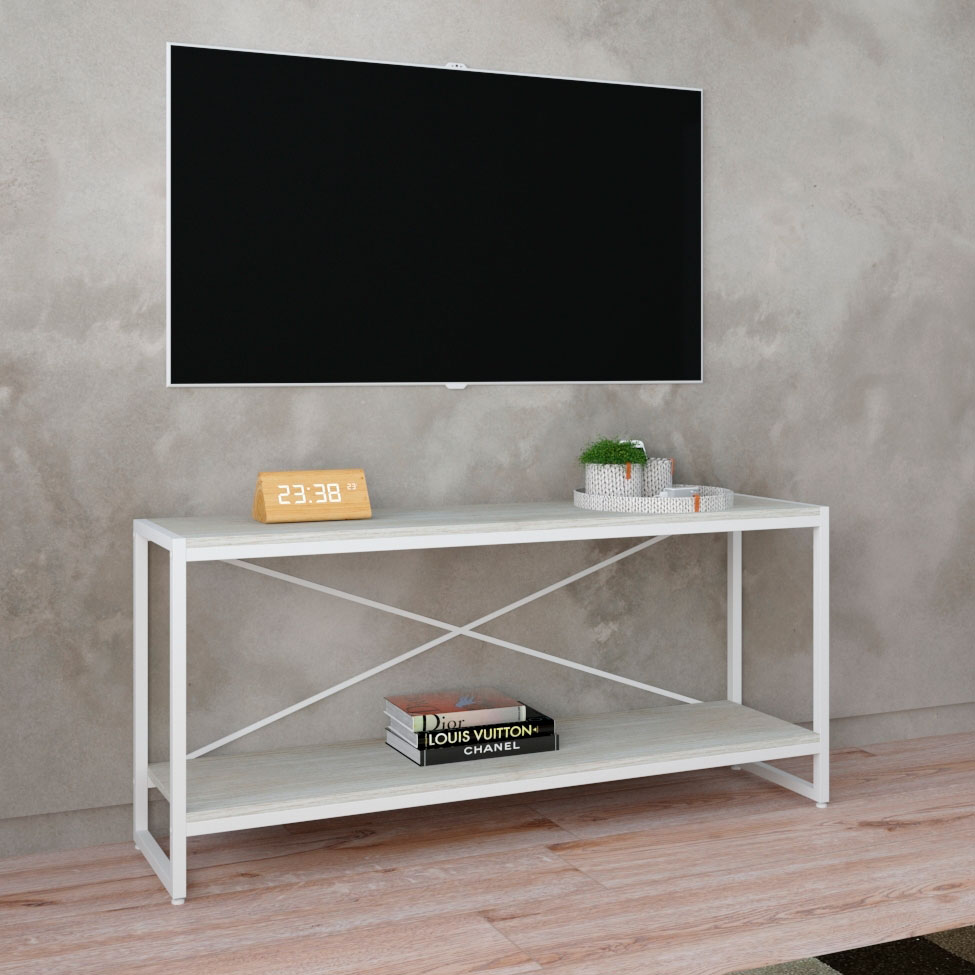 Rack Studio Snow e Branco 120 cm