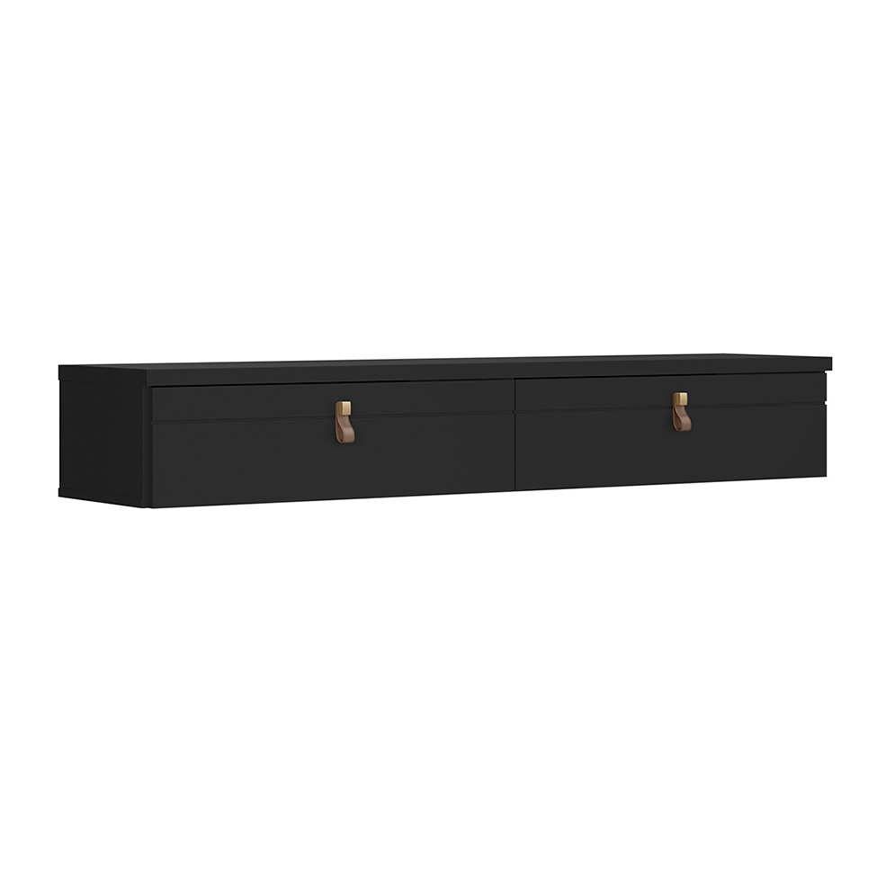 Rack Suspenso para TV até 50 Polegadas Line 2 Portas Preto 135 cm