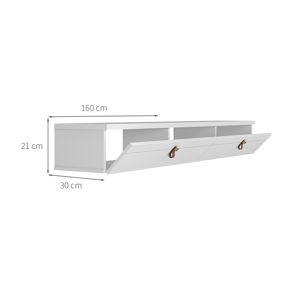 Rack Suspenso para TV até 55 Polegadas Line 2 Portas Branco 160 cm